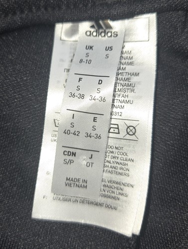 Adidas Pants Mens Small Black Three Stripes Athletic Tapered Track Soccer Zip - Picture 5 of 9
