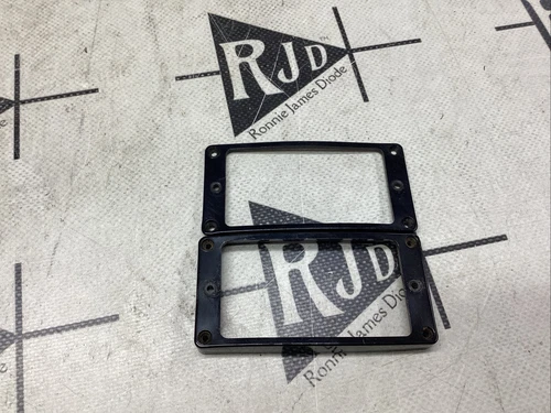 90’s Genuine Gibson Les Paul M69 Black Humbucker Pickup Ring Set
