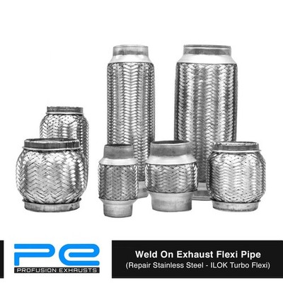 Auspuff Flexi Rohr Anschweißen iLOK Edelstahl Gelenk Reparatur Turbo Flex Flexibel