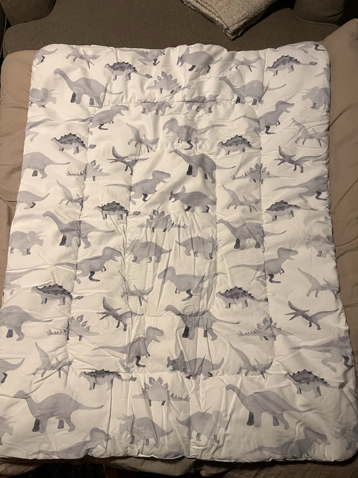 Dinosaur Crib Comforter Grey And White Watercolor