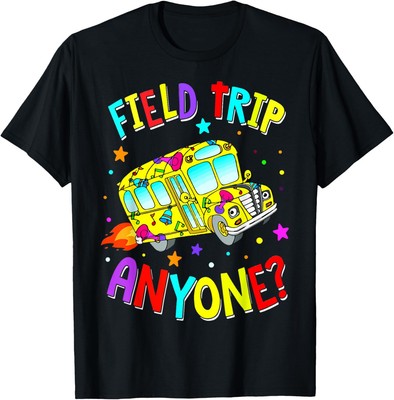 Field Trip Anyone Groovy School Bus Driver Yellow Bus Unisex T-Shirt