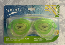ages 3-6 Speedo Kids Sunny Vibes Pop Green Sunglass Style Goggles Bungee Strap