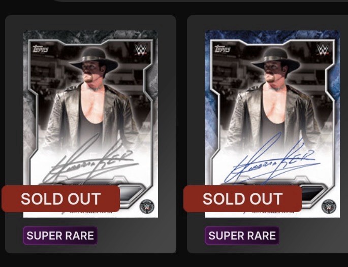 Topps WWE Slam Undertaker 2016 Signature Series Lot (Silver 200CC & Blue 400CC)
