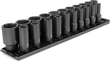 TEKTON 1/2 Inch Drive Deep 6-Point Impact Socket 21-Piece 5/16-1-1/2 in. 