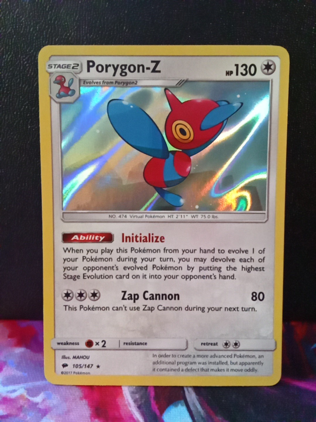 Porygon-Z 105/147 Sm-Burning Shadows Holo