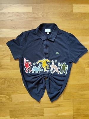 Lacoste x Keith Haring Poloshirt Navy Größe 4 / M Vintage Limited Collector's Edition 