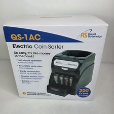 Máquina contadora clasificadora de monedas eléctrica Royal Sovereign QS-1AC negra nueva en caja
