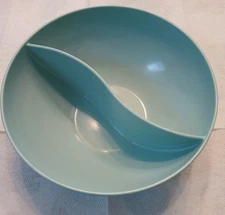 Vintage Mar Crest Melmac Turquoise 10 in. Divided Bowl Mid Century