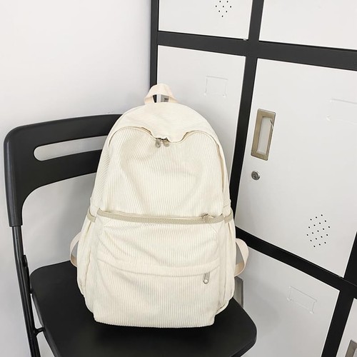 Aesthetic Backpack Cute Backpack Corduroy Backpack School Supplies Laptop Bag... - Picture 2 of 9