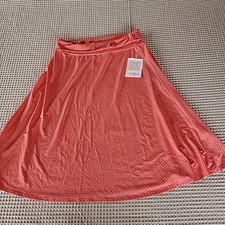 LuLaRoe Skirt "Azure" XL Polkadots Peach White A-line Vacation Cruise USA-made