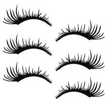Reusable Black Car Eyelashes Headlight Sticker 3Pairs Pet Material