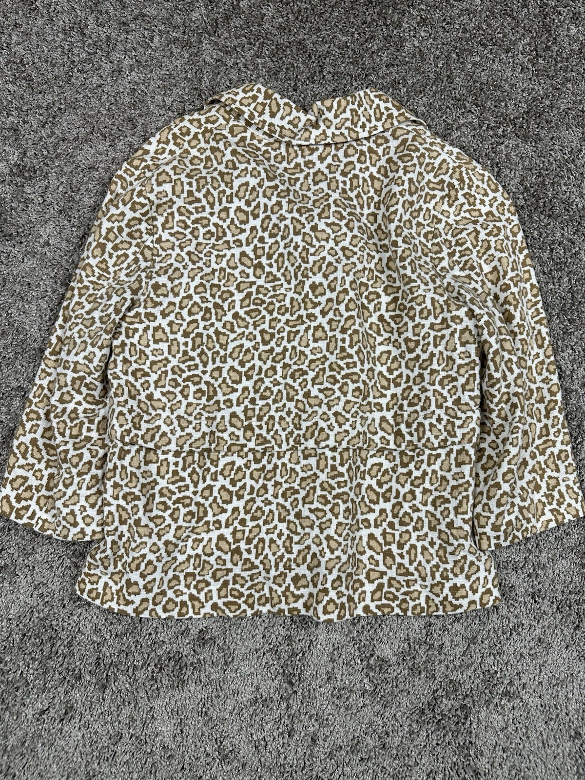 Pendleton Womens Leopard Linen Blend Peplum Jacke… - image 2