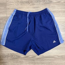 Vintage 90s Adidas Mens Sprinter Running Shorts L Blue Nylon Athletic 278261