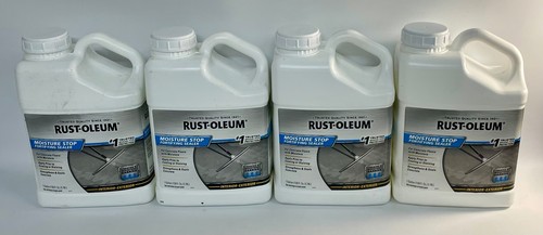 Lot of 4, (4 Gallons) Rust-Oleum Moisture Stop Fortifying Concrete Sealer 1 Gal