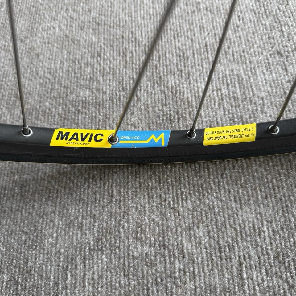 Neumático de carretera Shimano 600 tricolor HB-6400 32 radios buje delantero Mavic Open 4 CD 700c Foto 4 de 4