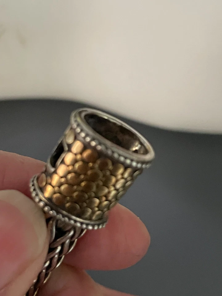 Pulsera John Hardy 18k 925 Topacio Clásica Cadena Tejida Pulsera 8" RARA Foto 2 de 4