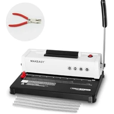 Makeasy Spiral Binding Machine, 12 Sheets Punch Capacity, Electric Coil Insert,