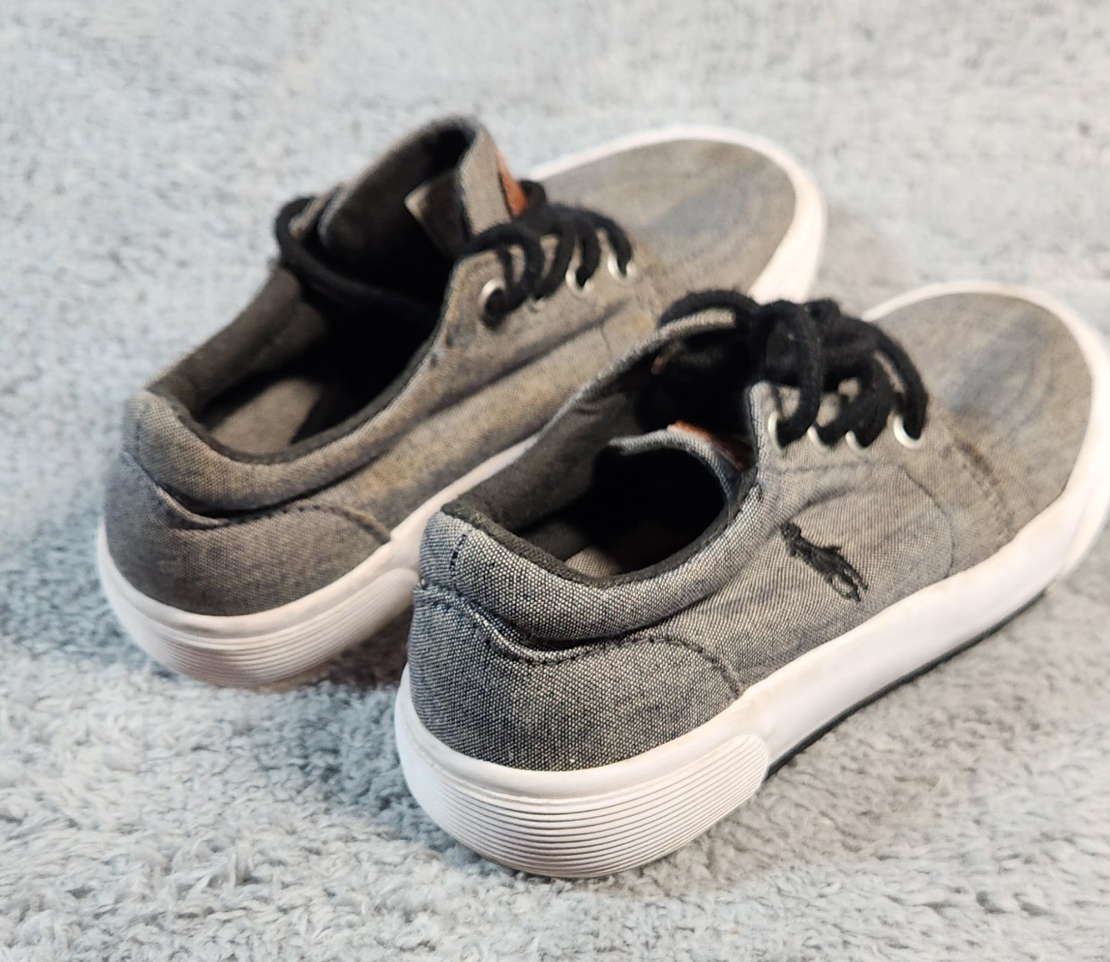 PONY Sneakers Polo Ralph Lauren ragazzo taglia 13 grigio tela stringate scarpe casual