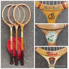 Vintage Spalding Kro-Bat Squash Racket Lot 3 Bancroft Dartmouth Wooden 1950s