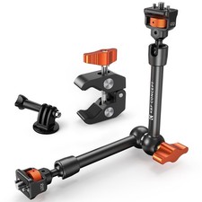 11" Arm Clamp Kit with ARRI 1/4" & 3/8" Thread Screw 360° Ball Heads Articula...