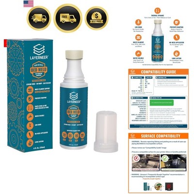 3D Printer Adhesive Glue Bed Weld , Strong Grip Reduces Warping for ABS, ASA,...