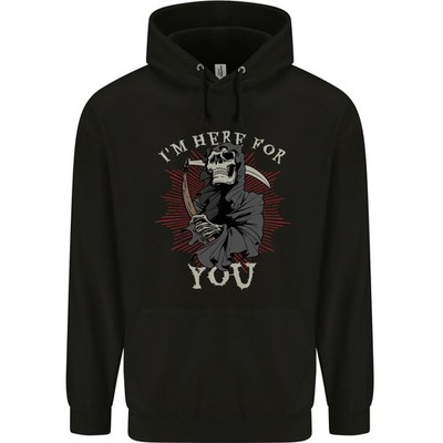Ich Bin Hier Für Dich Grim Reaper Skull Teufel Kinder Hoodie