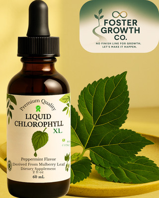Liquid Chlorophyll Anti-Aging Drops & Natural Detox  Peppermint Flavor - 2 Fl Oz