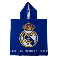 Real Madrid Kinder Poncho 55 × 55 cm 100% Polyester 250 gsm für Strand und Bad