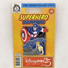 Disney Pins Marvel Superhero Transformations Captain America 2025 Collectors Pin