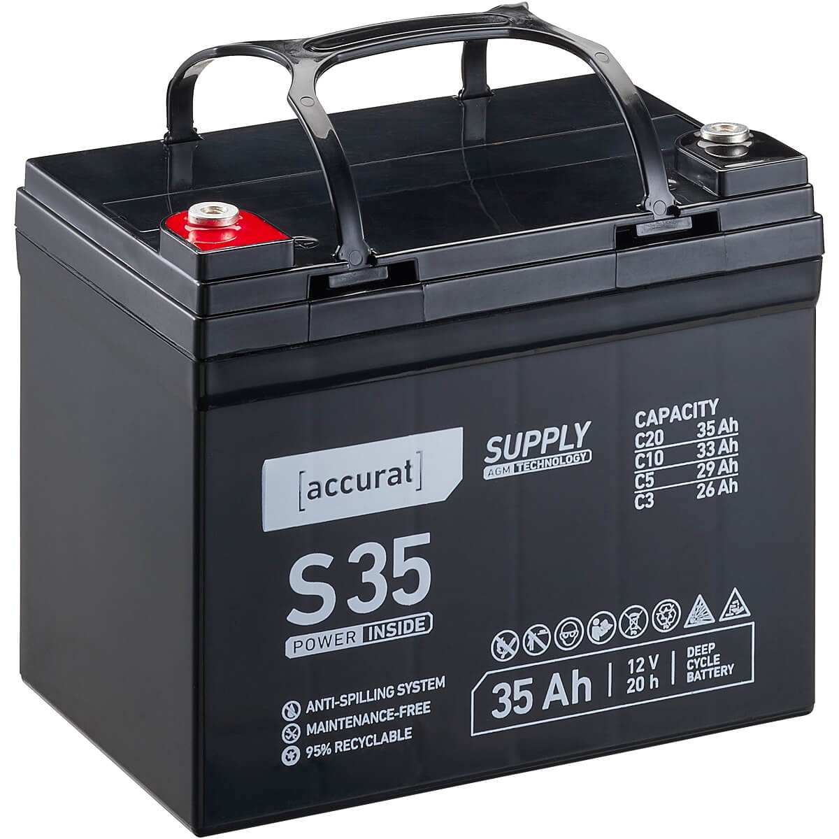 Batteria AGM 12V 35Ah sedia a rotelle veicolo elettrico per anziani scooter elettrico batteria
