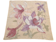 Vintage Vera Neumann Scarf- 27" by 27" sheer pink floral