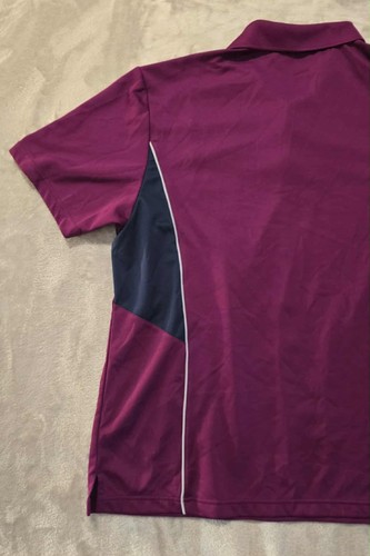 PGA Tour Mens Shirt XXL Burgundy Airflux Golf Polo Colorblock Moisture Wicking - Picture 10 of 17