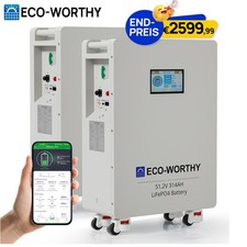 ECO-WORTHY 32kWh Batteriespeicher Speicher 2x16kWh Akku 48V 314AH LiFePO4 …