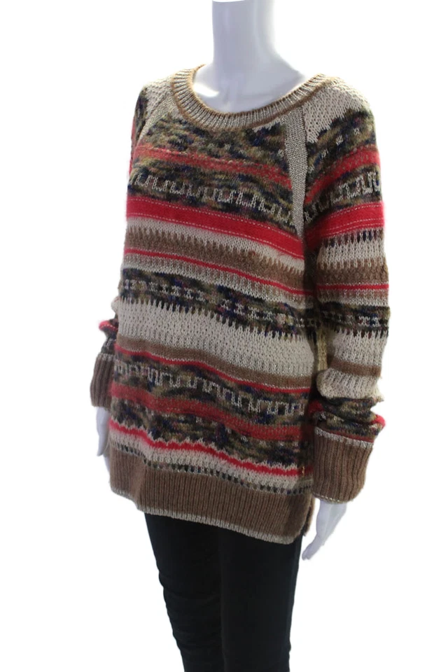 Suéter Top Juicy Couture Para Mujer Marrón Mezcla de Lana Estampado Cuello Redondo Talla XL Foto 2 de 4