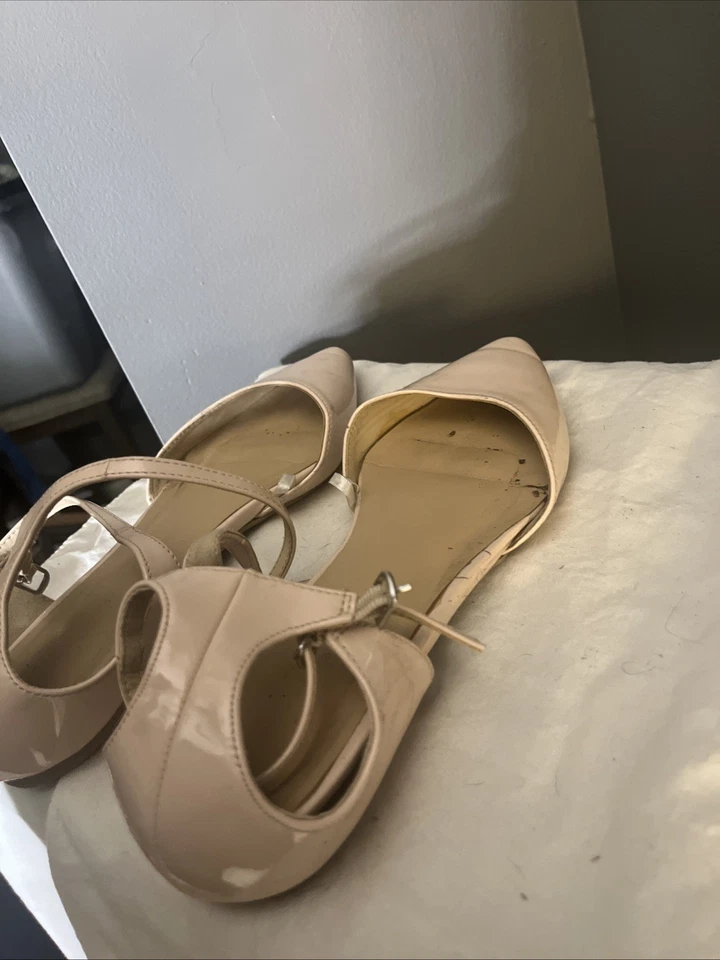 Talla 8 Para Mujer Sin Marca Rosa Claro Stilletto Planos Cubriendo Dedos con Correa para el Tobillo Foto 2 de 4