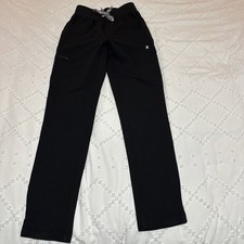 New Figs High Waisted Yola Skinny Scrub Pants Women s XS Tall Black 1000209