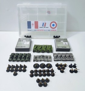 Lot Of 60 WOTC Axis & Allies Models Tanks Infantry W Cards* - France