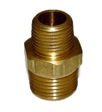 HPC Fire Brass Reducing Nipple, 1/2in. MIP to 3/8in. MIP