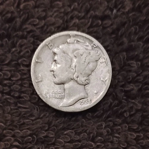 1935 Mercury Dime Winged Liberty Head 90% Silver Fine-Condition