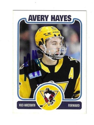 Avery Hayes 2026 Custom Wilkes-Barre Penguins Card Signed 1/2