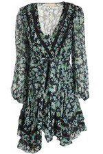 ZIMMERMANN BLUE SILK MINI DRESS 1 UK 10