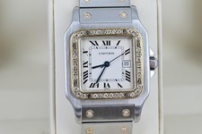 Cartier Santos Carree Wristwatch Ref 2961 - 29mm 18ct Diamond Bezel & Bracelet 2