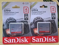 NEW 2X SanDisk Ultra 4GB CF Compact Flash Genuine Camera Memory Cards