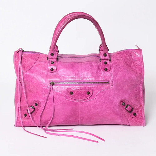 Balenciaga The Work 132110 Pink Leather 2Way Shoulder Bag Y2K
