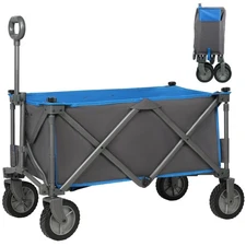 PORTAL Collapsible Wagon Cart, Heavy Duty Foldable Wagons Carts with Wheels, ...
