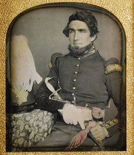 1840-50s American Soldier 1/6 Daguerreotype Militia Horsehair Helmet Eagle Sword