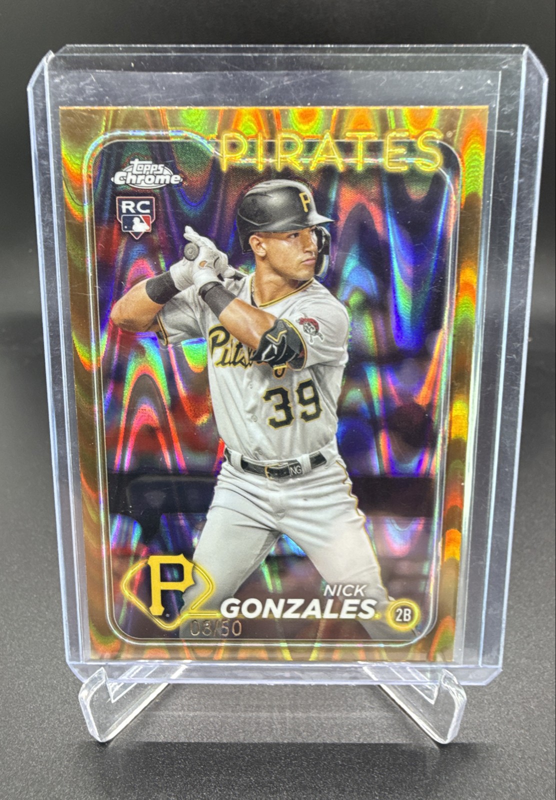 2024 Topps Chrome - Nick Gonzales #72 Gold Wave Refractor /50 (RC)