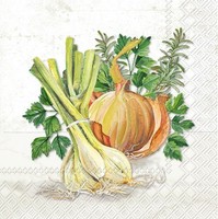 20 Servietten Onions Frische Zwiebeln GemüSe Essen Kochen Rosmarin Deko 33X33Cm