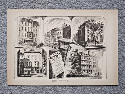 Boston Clubhouses, Boston, Massachusetts - antiker Druck - 1882