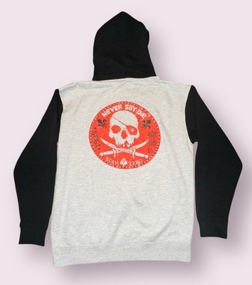 Zero Foxtrot Never Say Die Stay Zero Pirate Hoodie Mens Large Hooded Sweatshirt